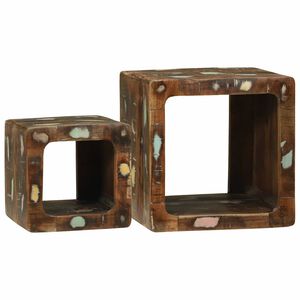 vidaXL Unit&agrave; TV 2 pcs Multicolore Legno Recuperato Massello