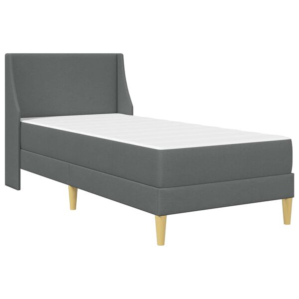 vidaXL Struttura letto con materasso Grigio scuro 90 x 200 cm Tessuto