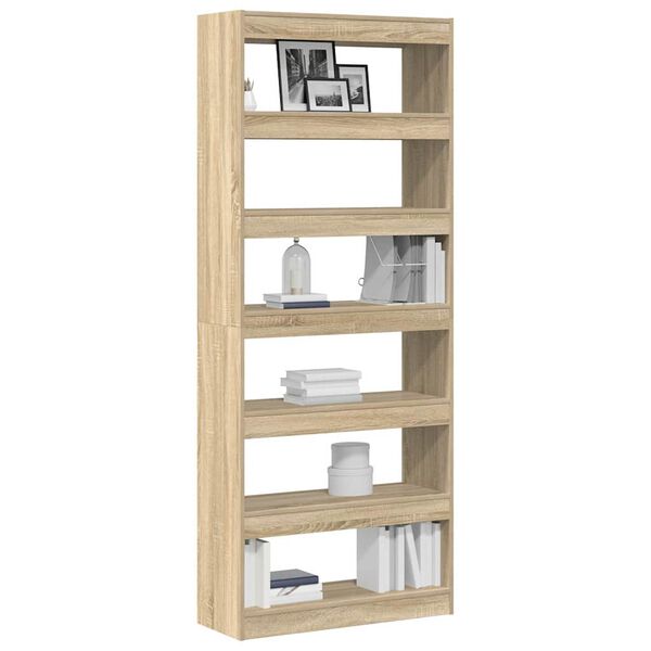 vidaXL Armadio per Libri Rovere Sonoma 80 x 30 x 198 cm