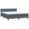 vidaXL Letto a Molle con Materasso e LED Grigio Scuro 180x210 cm Velluto