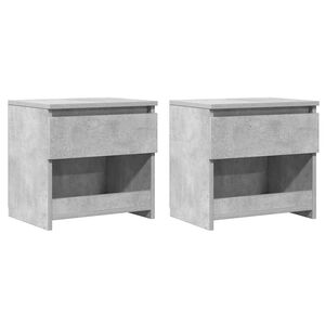 vidaXL Comodini 2pz Grigio Cemento 40x30x39 cm in Legno Multistrato