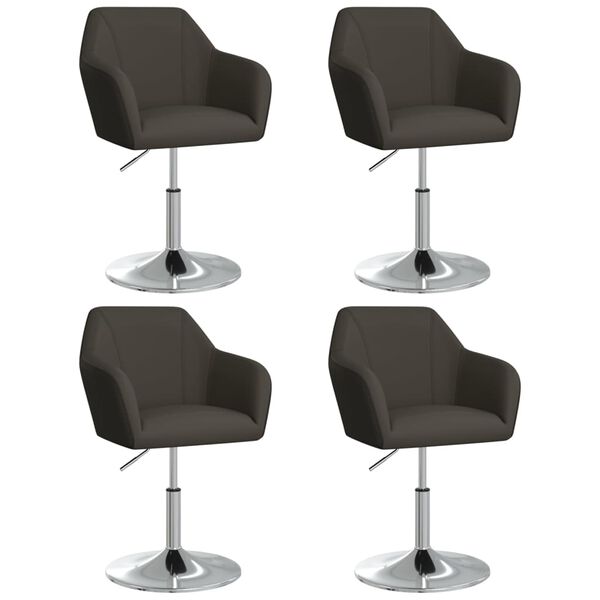 vidaXL Sedie da Pranzo 4 pz Grigie in Similpelle