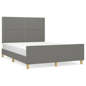 vidaXL Giroletto senza Materasso Grigio Scuro 140x190 cm Tessuto