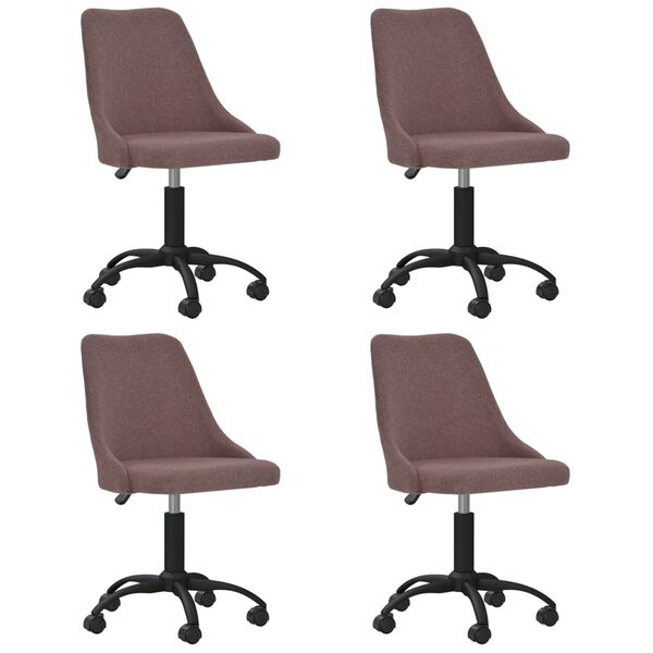 vidaXL Sedie da Pranzo Girevoli 4 pz Marroni in Tessuto