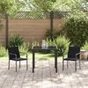vidaXL Set da Pranzo per Giardino 3 pcs Nero e Grigio Rattan in PE