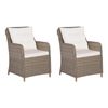 vidaXL Set da Bistro 3 pz con Cuscini in Polyrattan Marrone