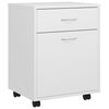 vidaXL Mobiletto con Rotelle Bianco 45x38x54cm in Legno Ingegnerizzato