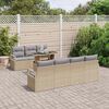 vidaXL Set Divano da Giardino 8 pcs Beige e Grigio Chiaro polyrattan