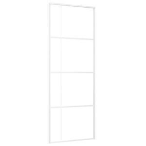 vidaXL Porta Scorrevole ESG Vetro e Alluminio 75x205 cm Bianca