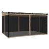 vidaXL Gazebo con Pareti in Rete Tortora 4x3 m in Acciaio