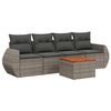 vidaXL Set Divano da Giardino 5 pz con Cuscini Grigio in Polyrattan
