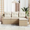 vidaXL Set Divano da Giardino con cuscino 4 pcs Beige polyrattan