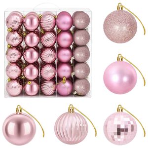 vidaXL Set di Palline di Natale 75 pz Rosa 6 cm Polistirolo