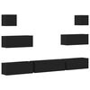 vidaXL Set di Mobili Porta TV 7 pz Nero in Legno Multistrato