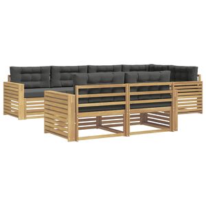 vidaXL Set di divani da esterno 7 pz Bianco e Antracite Poliestere