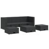vidaXL Set Divani da Giardino 4 pz con Cuscini in Polyrattan Nero