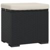 vidaXL Ottomana con Cuscino Nero 40x30x40 cm in Polyrattan