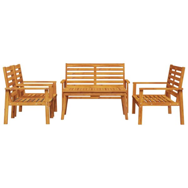 vidaXL Set Salotto da Giardino 5 pz in Legno Massello di Acacia