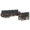 vidaXL Set Divano da Giardino 9 pz Grigio e Grigio Scuro polyrattan