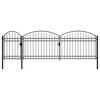 VidaXL Cancello da Giardino ad Arco in Acciaio 2x5 m Nero