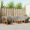vidaXL Set di divani da esterno 10 pcs Grigio Naturale e Chiaro