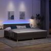 vidaXL Letto a Sorgente LED con led Marrone Scuro 200 x 200 cm Tessuto