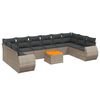 vidaXL Set Divani da Giardino 11 pz con Cuscini in Polyrattan Grigio