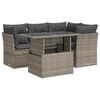 vidaXL Set Divano da Giardino 5 pz con Cuscini Grigio in Polyrattan