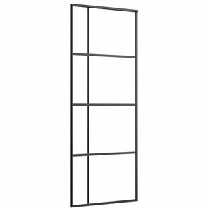 vidaXL Porta Scorrevole ESG Vetro e Alluminio 76x205 cm Nera