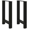 vidaXL Gambe per tavolo da pranzo nere 2 pz 50x(72-73) cm in acciaio