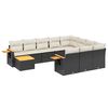vidaXL Set Divani da Giardino 11 pz con Cuscini in Polyrattan Nero