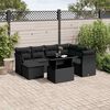 vidaXL Set Divani da Giardino con Cuscini 8 pz Nero in Polyrattan
