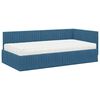 vidaXL Struttura Letto Angolare con Materasso 2 pcs Blu Velluto