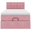 vidaXL Pouf Letto con Materasso e LED Rosa 80x200cm in Velluto