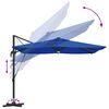 vidaXL Parasol Roma Blu 286 x 284 x 270 cm Alluminio e Poliestere