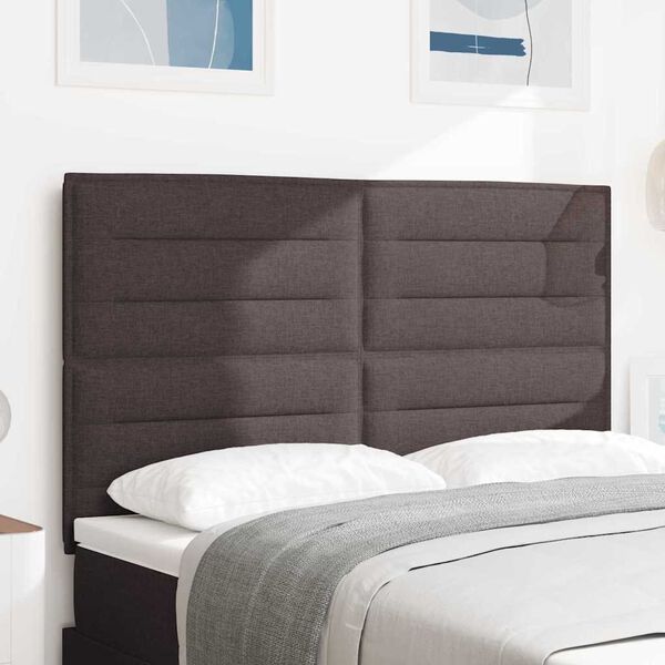 vidaXL Testiera Marrone Scuro 144 cm Tessuto
