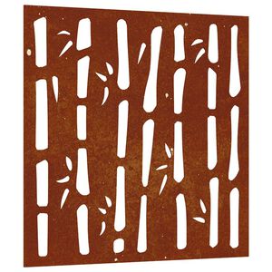 vidaXL Decorazione Muro da Giardino 55x55 cm Bamb&ugrave; in Acciaio Corten