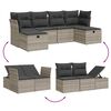 vidaXL Set Divano da Giardino 6pz con Cuscini Grigio Chiaro Polyrattan