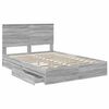 vidaXL Letto con Contenitore con testiera Grigio Sonoma 140 x 200 cm