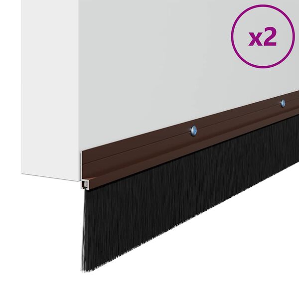 vidaXL Spazzole per porte a vite 2 pcs Marrone 100 cm