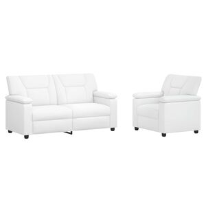 vidaXL Set di divani 2 pcs Bianco Similpelle