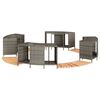 vidaXL Bordo per Spa Grigio in Polyrattan e Legno Massello di Acacia