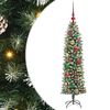 vidaXL Albero di Natale Artificiale Sottile Verde e Bianco 120 cm