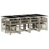 vidaXL Set da Pranzo da Giardino 13pz con Cuscini Grigio in Polyrattan