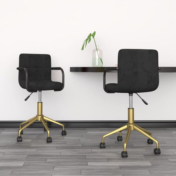 vidaXL Sedie da Pranzo Girevoli 2 pz Nere in Velluto