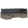 vidaXL Set Divano da Giardino 6 pz Grigio polyrattan