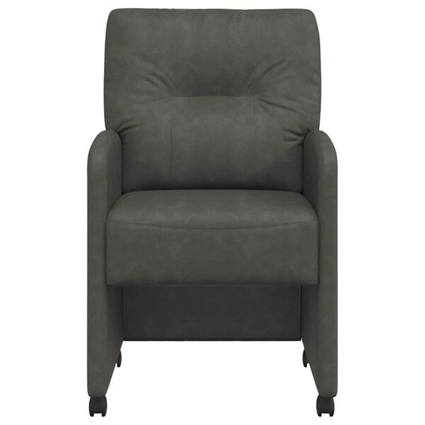 vidaXL Sedie da Pranzo con Ruote con ruote 2 pcs Nero 57 x 67 x 95 cm