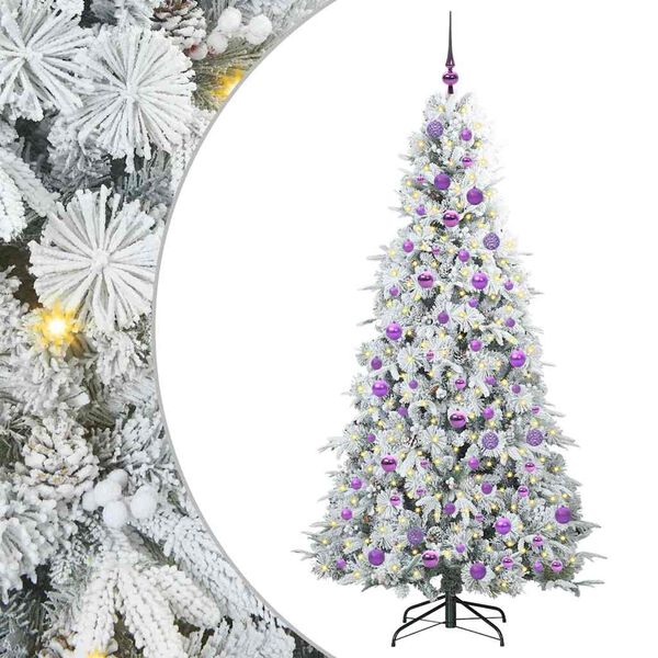 vidaXL Albero di Natale Artificiale con Rami Pieghevoli Bianco 180 cm