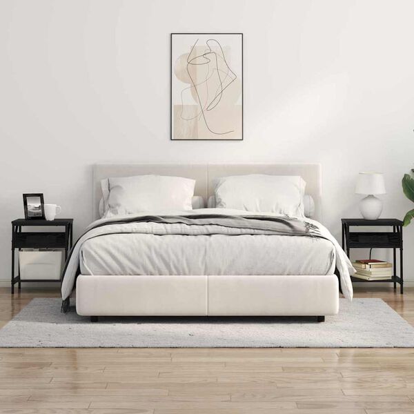 vidaXL Armadio da Notte Rovere Nero 38 x 30 x 48 cm Legno multistrato