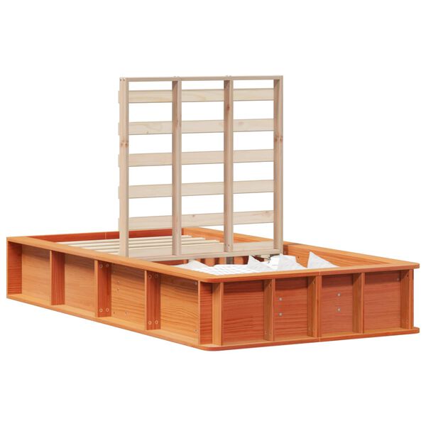 vidaXL Struttura del letto Marrone cerato 90 x 190 cm Pino massello